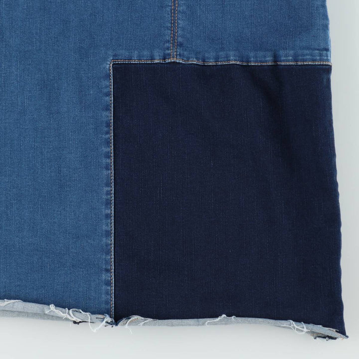 soho JEANS Sleeveless Half-Length Cut-Off Denim Dress, Women's Size M (approx.) cotton blue type Vintage Second Hand