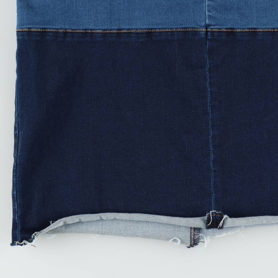soho JEANS Sleeveless Half-Length Cut-Off Denim Dress, Women's Size M (approx.) cotton blue type Vintage Second Hand