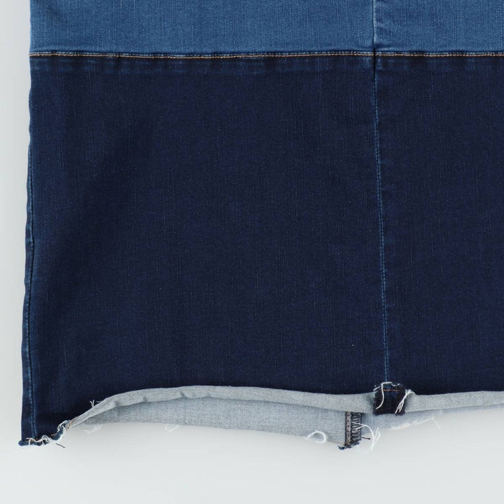 soho JEANS Sleeveless Half-Length Cut-Off Denim Dress, Women's Size M (approx.) cotton blue type Vintage Second Hand