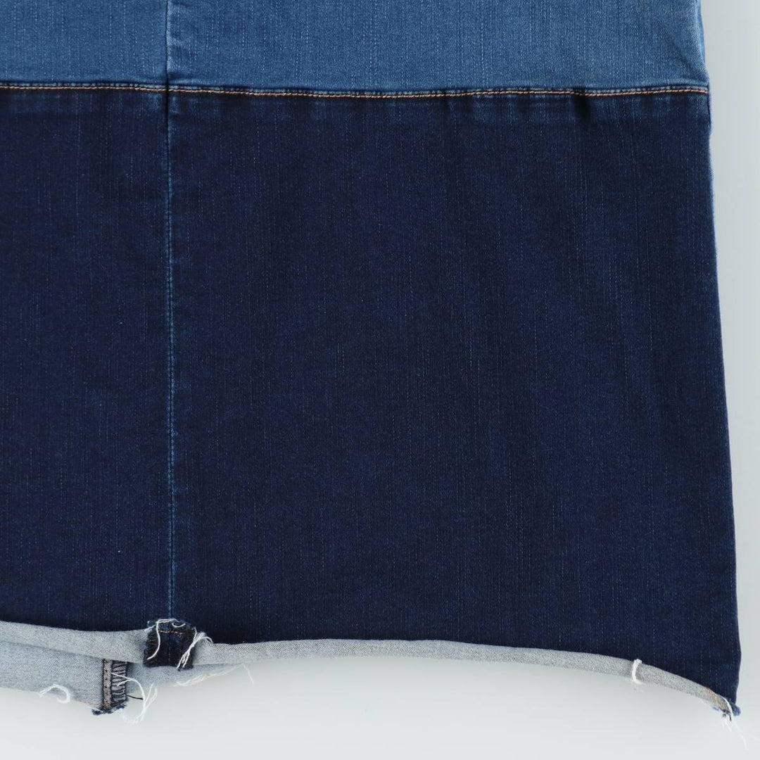 soho JEANS Sleeveless Half-Length Cut-Off Denim Dress, Women's Size M (approx.) cotton blue type Vintage Second Hand