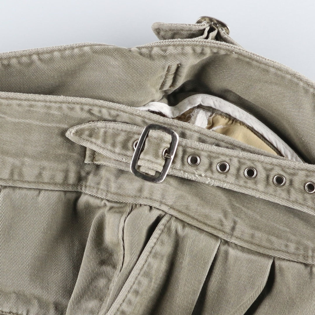 Ralph Lauren two-pleat cotton midi A-line chino skirt, women's size L. cotton Khaki type Vintage Second Hand