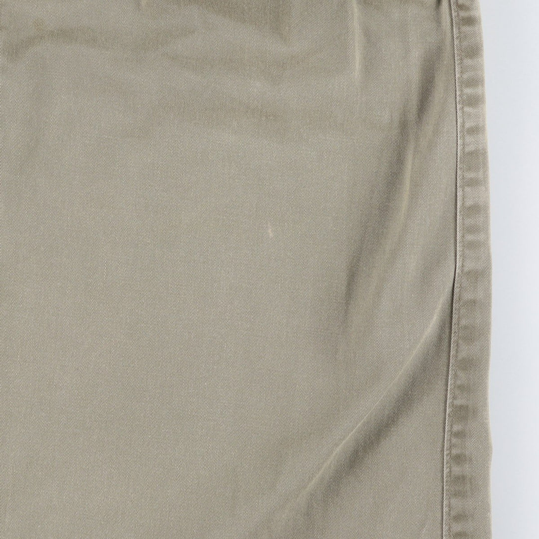 Ralph Lauren two-pleat cotton midi A-line chino skirt, women's size L. cotton Khaki type Vintage Second Hand