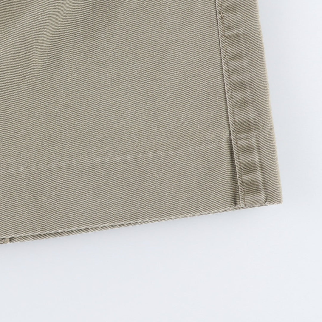 Ralph Lauren two-pleat cotton midi A-line chino skirt, women's size L. cotton Khaki type Vintage Second Hand
