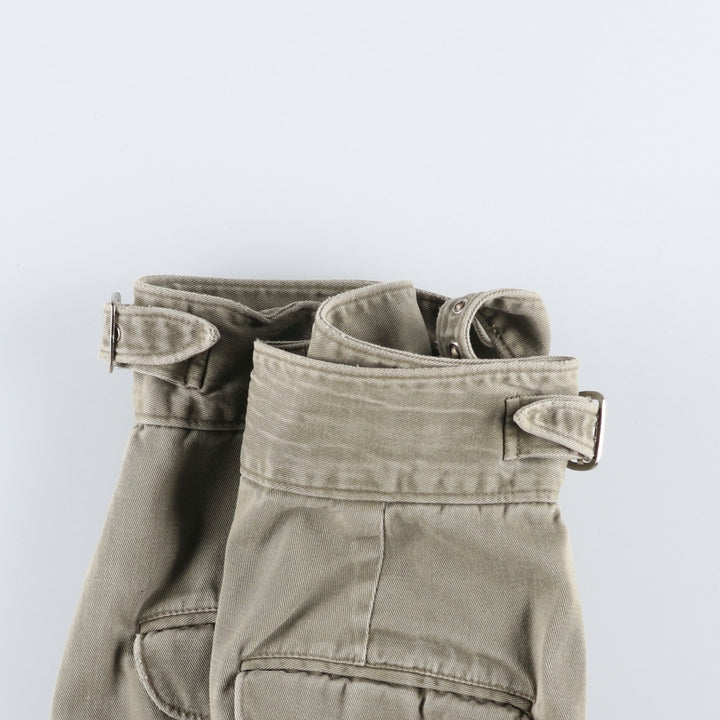 Ralph Lauren two-pleat cotton midi A-line chino skirt, women's size L. cotton Khaki type Vintage Second Hand