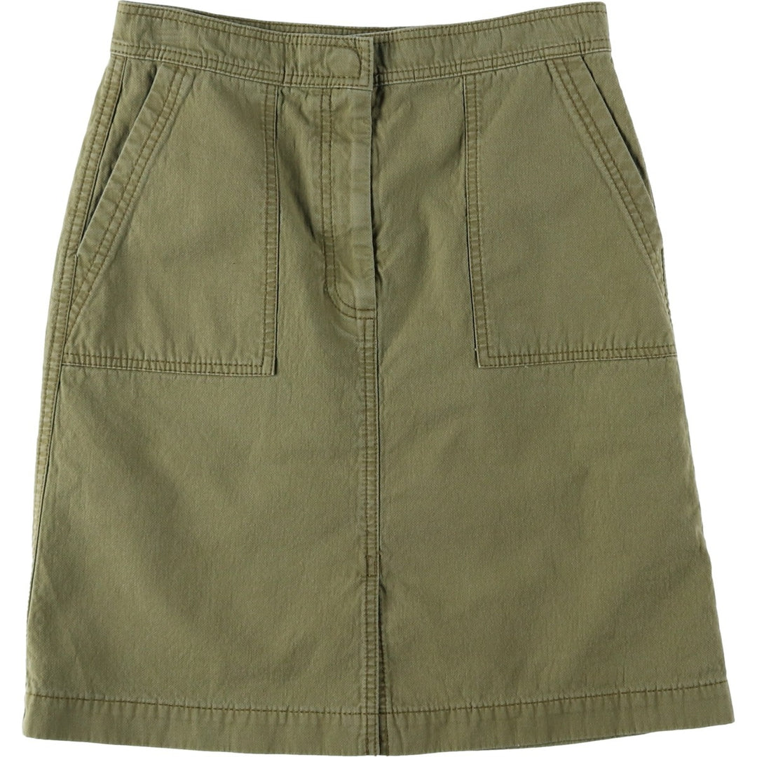 J.Crew cotton half-length A-line skirt, women's size L (approx.) cotton Khaki type Vintage Second Hand