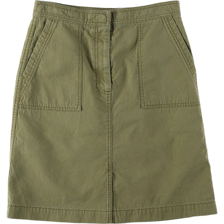 J.Crew cotton half-length A-line skirt, women's size L (approx.) cotton Khaki type Vintage Second Hand