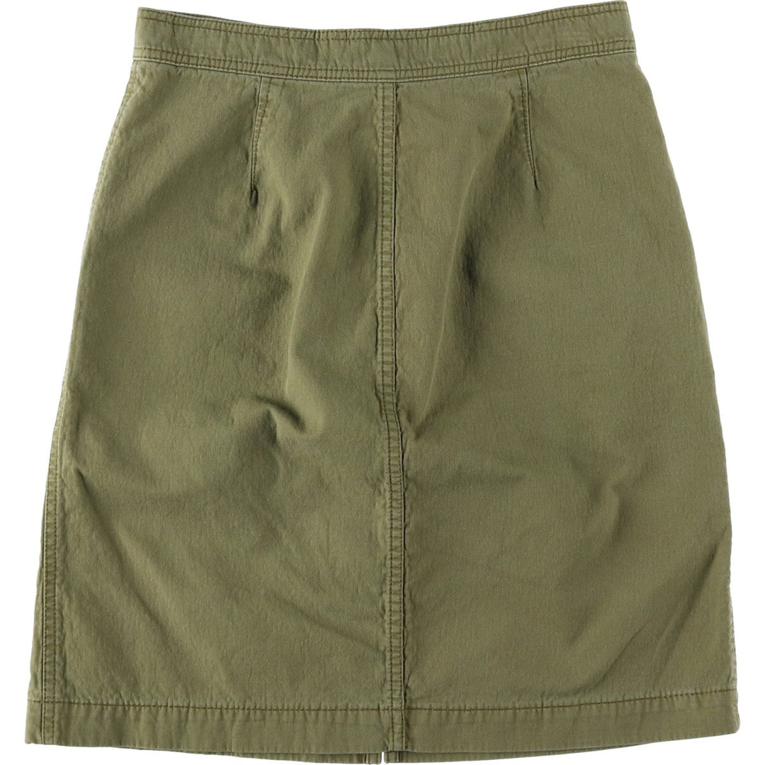 J.Crew cotton half-length A-line skirt, women's size L (approx.) cotton Khaki type Vintage Second Hand