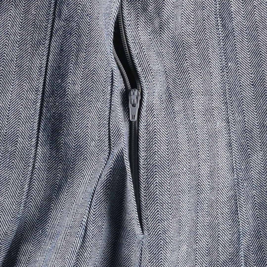 Herringbone midi flared skirt, women's size L equivalent. unclear navy blue type Vintage Second Hand