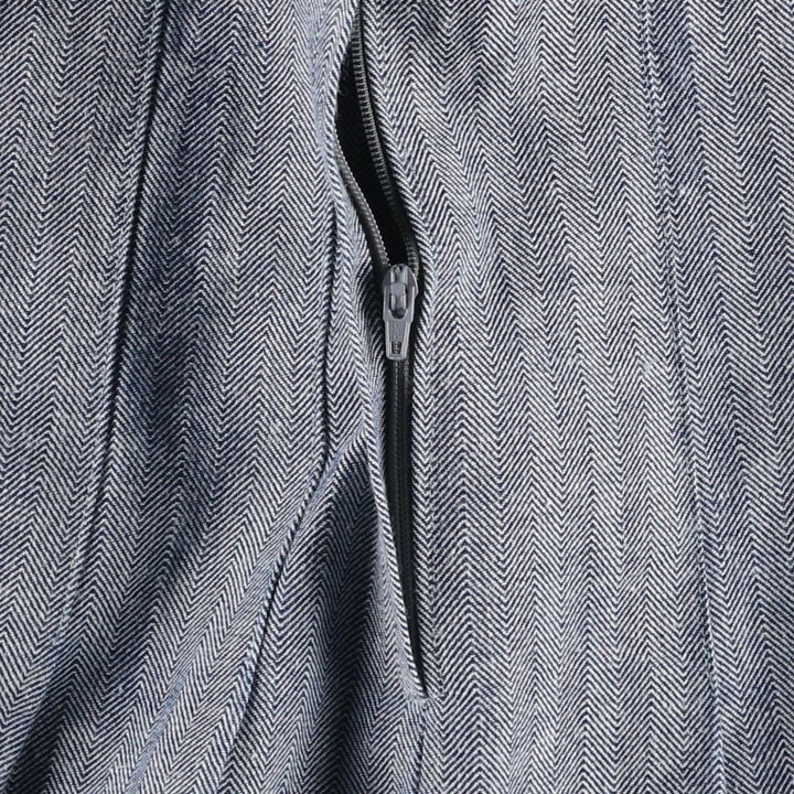 Herringbone midi flared skirt, women's size L equivalent. unclear navy blue type Vintage Second Hand