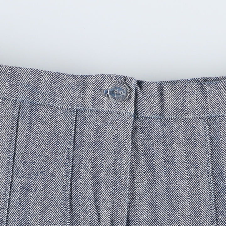 Herringbone midi flared skirt, women's size L equivalent. unclear navy blue type Vintage Second Hand