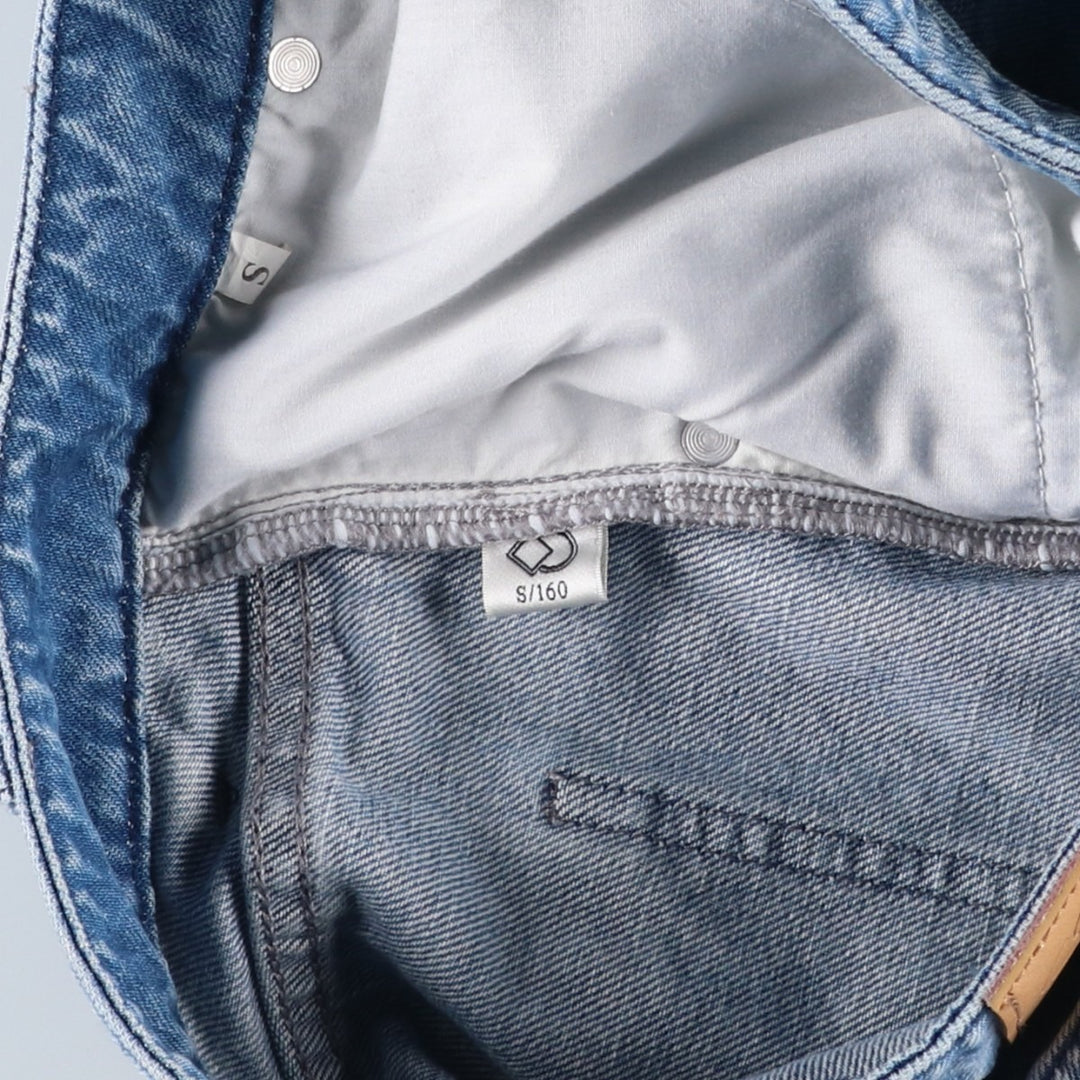 Square Circle Denim Half-Length Flare Skirt (Women's Size S) unclear blue type Vintage Second Hand