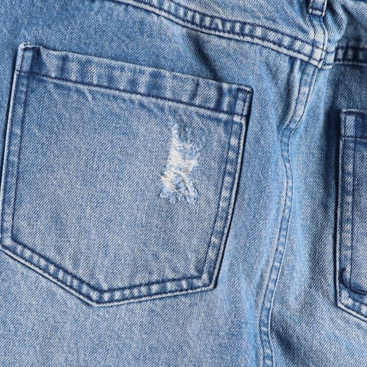 Square Circle Denim Half-Length Flare Skirt (Women's Size S) unclear blue type Vintage Second Hand