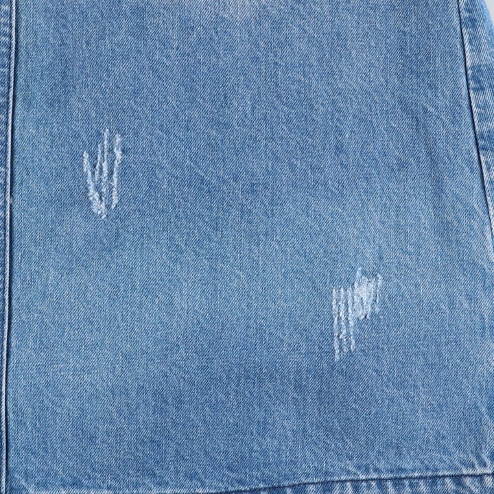 Square Circle Denim Half-Length Flare Skirt (Women's Size S) unclear blue type Vintage Second Hand
