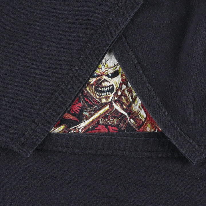 M&O IRON MAIDEN Band T-shirt (Men's size L) cotton black type Vintage Second Hand