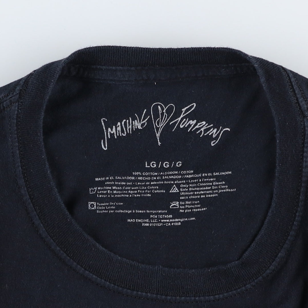 THE SMASHING PUMPKINS Smashing Pumpkins Band T-shirt Band T Men's L size cotton black type Vintage Second Hand
