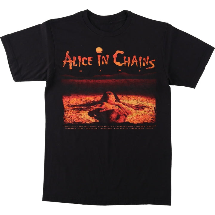 ALICE IN CHAINS band T-shirt, men's size XL unclear black type Vintage Second Hand