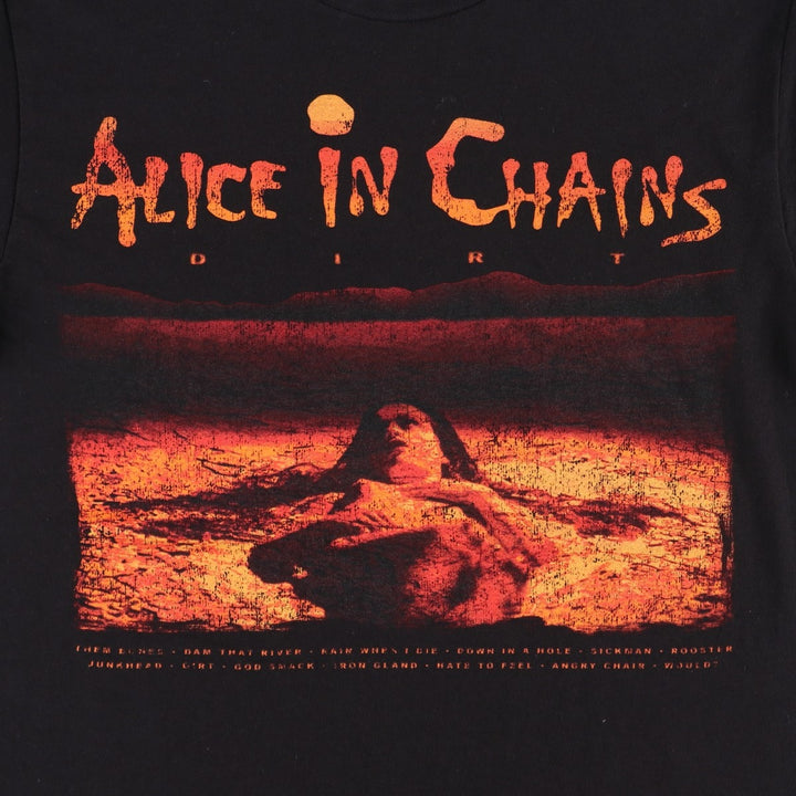 ALICE IN CHAINS band T-shirt, men's size XL unclear black type Vintage Second Hand