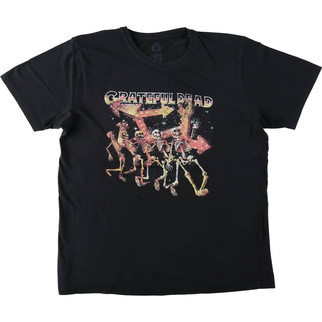 GRATEFUL DEAD Skull Pattern Band T-Shirt, Made in the UK, Men's Size L (approx.) cotton black type Vintage Second Hand