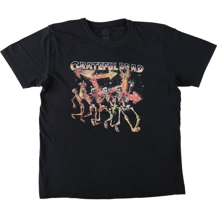 GRATEFUL DEAD Skull Pattern Band T-Shirt, Made in the UK, Men's Size L (approx.) cotton black type Vintage Second Hand