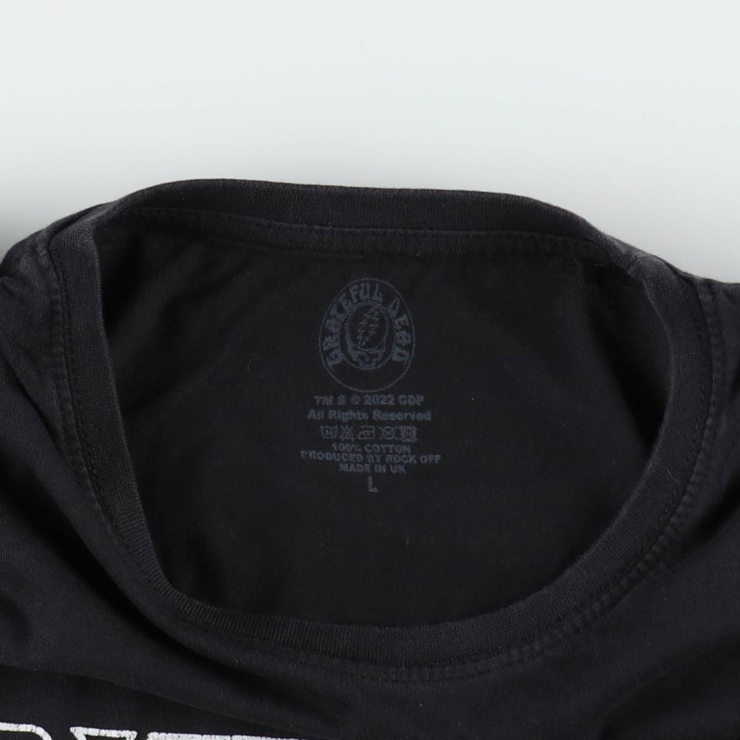 GRATEFUL DEAD Skull Pattern Band T-Shirt, Made in the UK, Men's Size L (approx.) cotton black type Vintage Second Hand