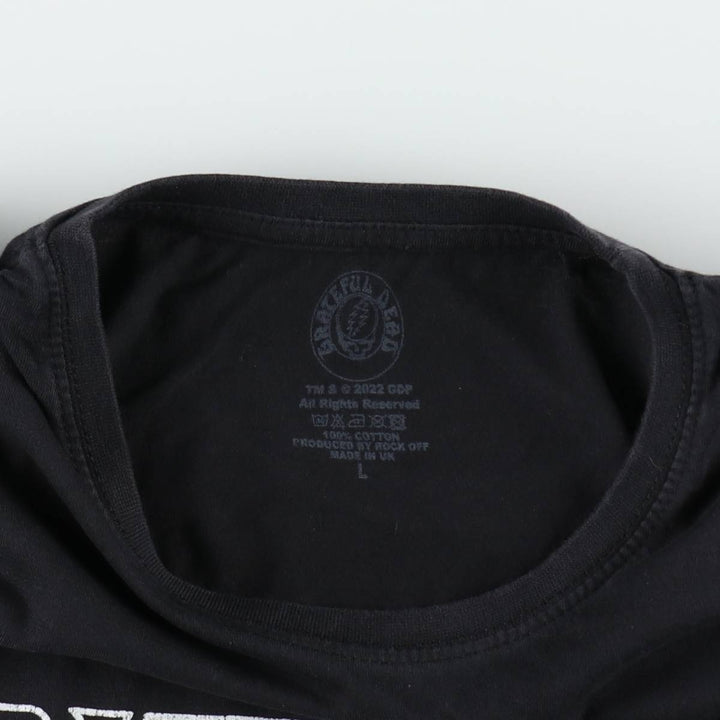 GRATEFUL DEAD Skull Pattern Band T-Shirt, Made in the UK, Men's Size L (approx.) cotton black type Vintage Second Hand
