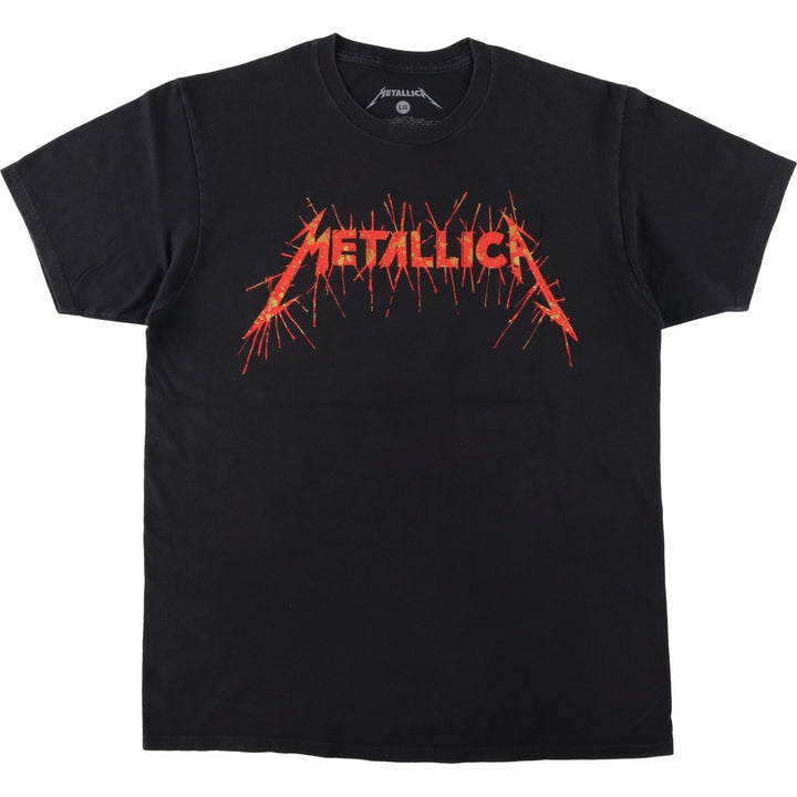 METALLICA Skull Pattern Band T-shirt Band Tee Men's L size cotton black type Vintage Second Hand