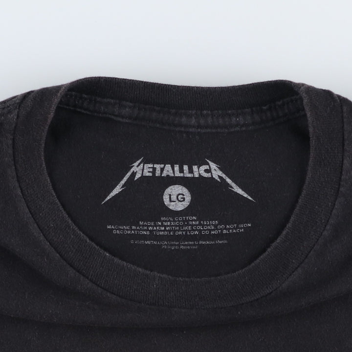 METALLICA Skull Pattern Band T-shirt Band Tee Men's L size cotton black type Vintage Second Hand