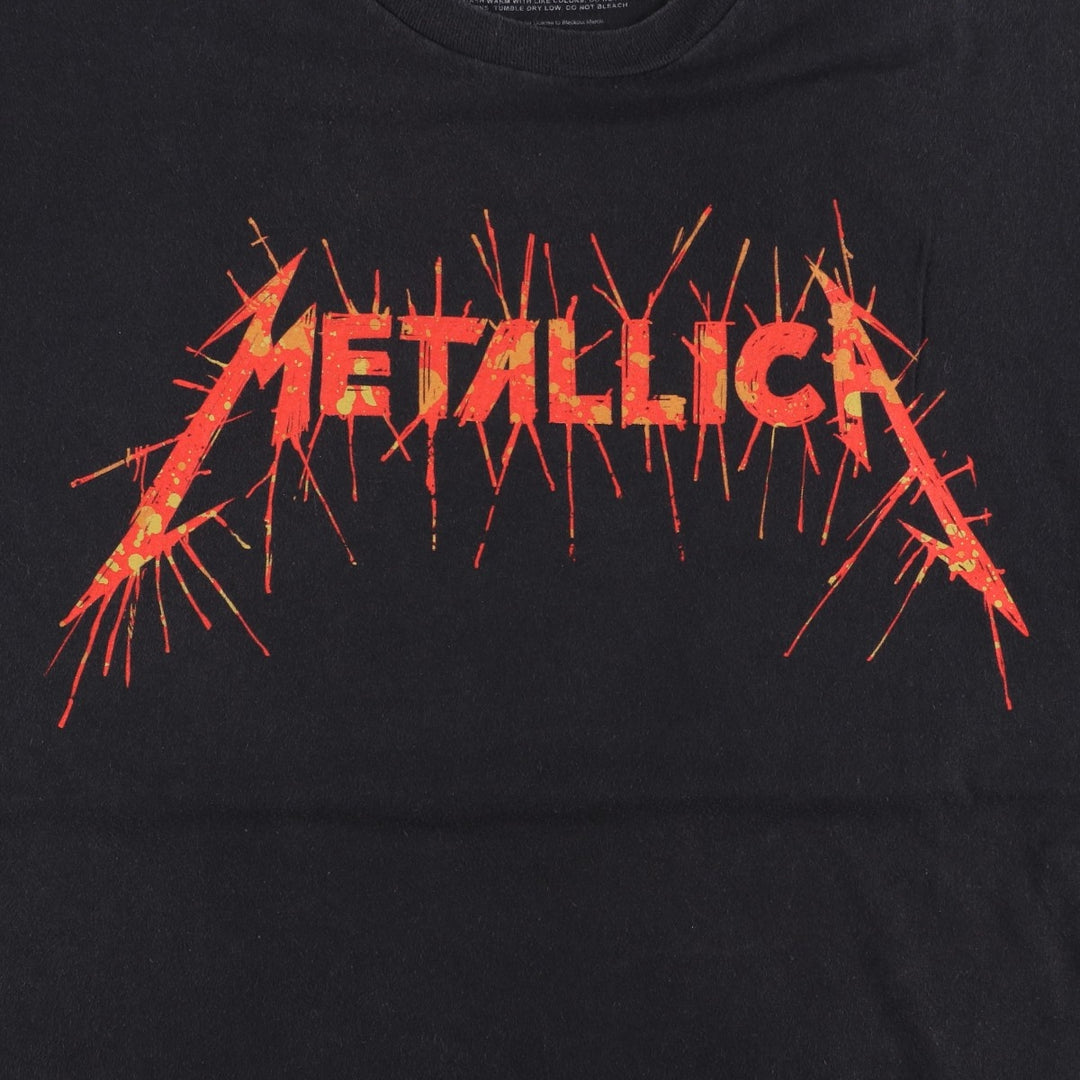 METALLICA Skull Pattern Band T-shirt Band Tee Men's L size cotton black type Vintage Second Hand