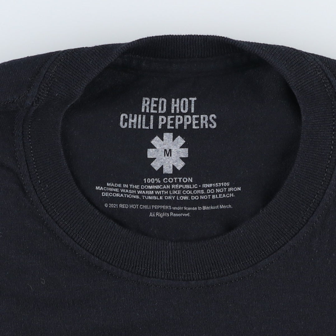 RED HOT CHILI PEPPERS Red Hot Chili Peppers Band T-shirt Band T Men's M size cotton black type Vintage Second Hand