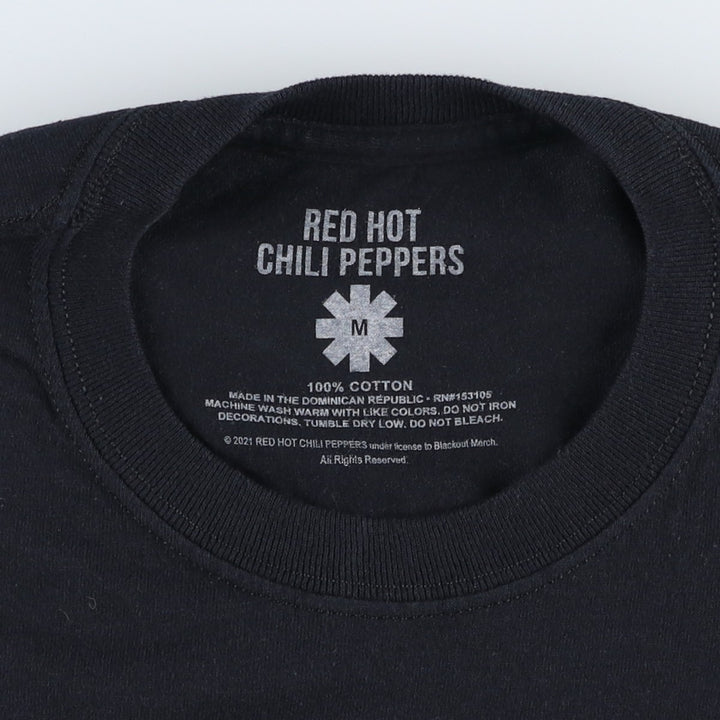 RED HOT CHILI PEPPERS Red Hot Chili Peppers Band T-shirt Band T Men's M size cotton black type Vintage Second Hand