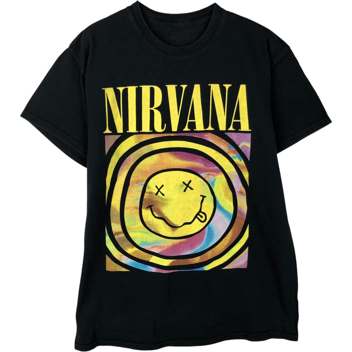 NIRVANA Nirvana Band T-shirt, Band T, Men's M size unclear black type Vintage Second Hand