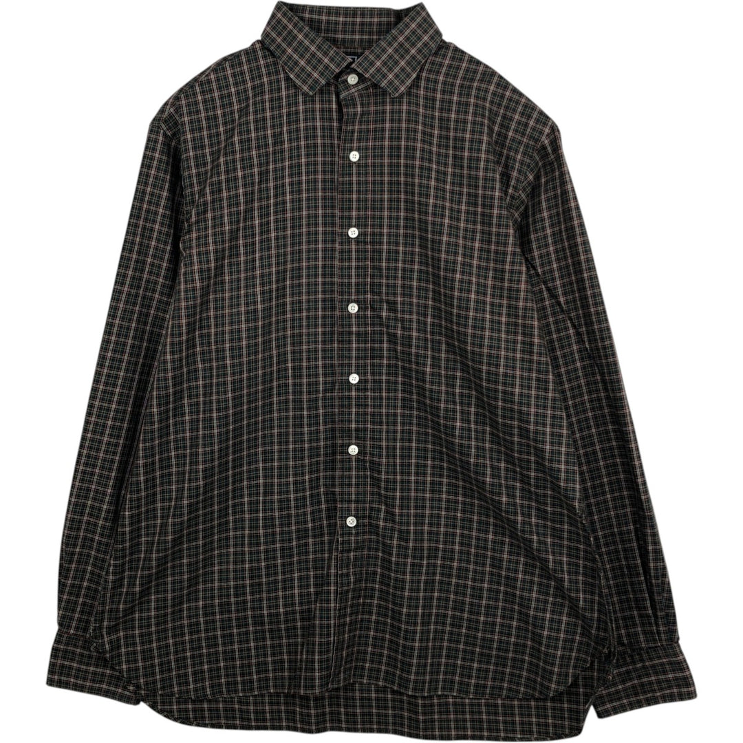 Ralph Lauren Regent Long-Sleeve Cotton Check Shirt, Men's Size L (approx.) cotton Green type dark green Vintage Second Hand