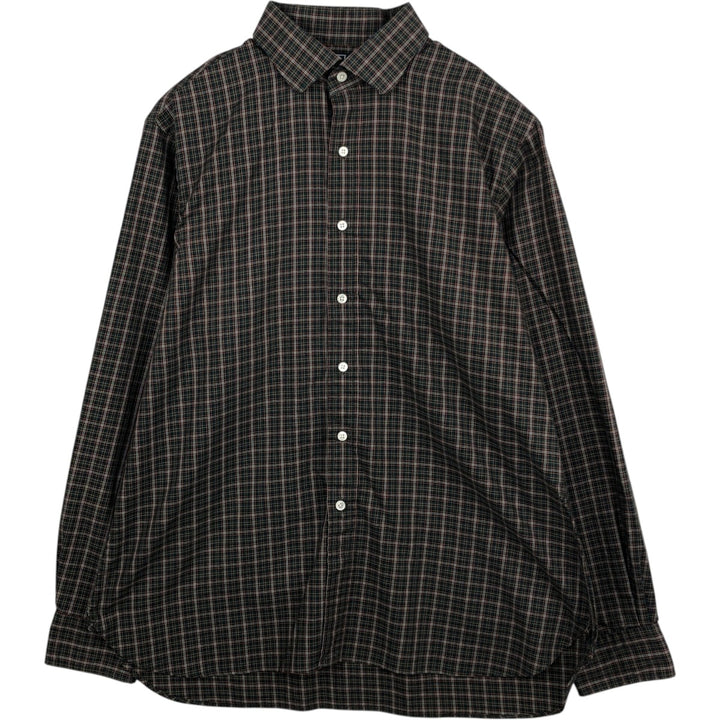 Ralph Lauren Regent Long-Sleeve Cotton Check Shirt, Men's Size L (approx.) cotton Green type dark green Vintage Second Hand