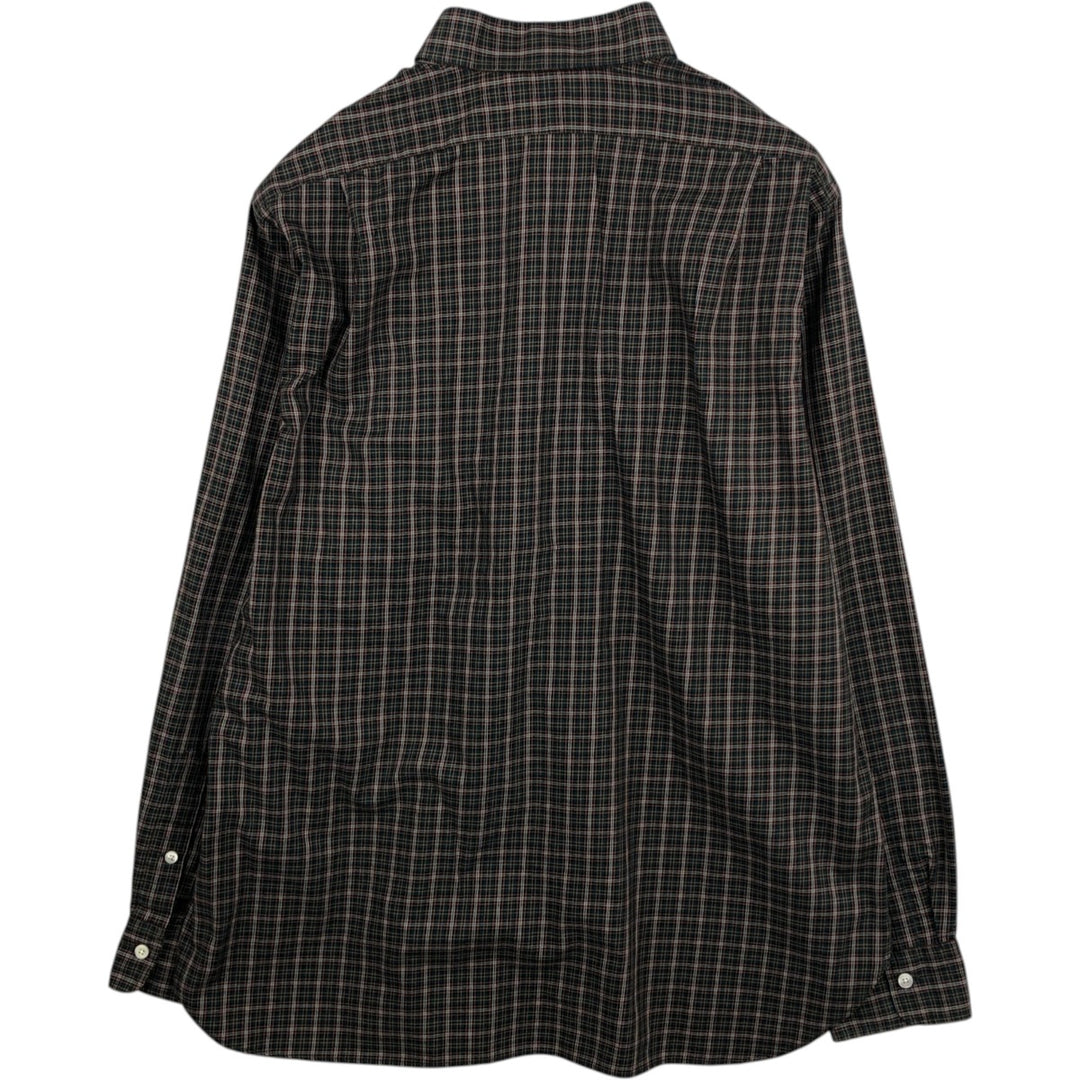 Ralph Lauren Regent Long-Sleeve Cotton Check Shirt, Men's Size L (approx.) cotton Green type dark green Vintage Second Hand