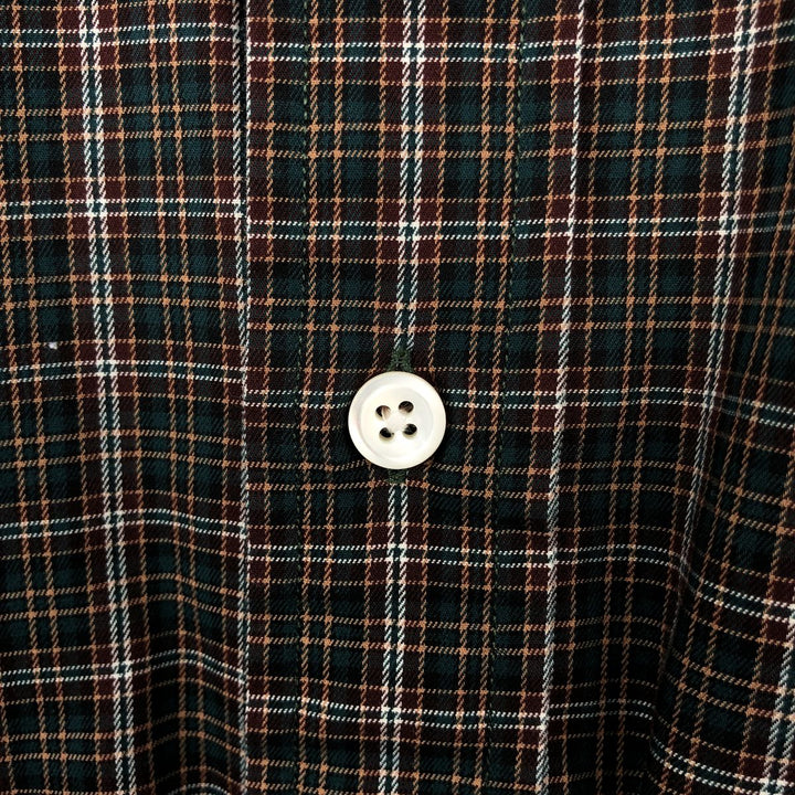 Ralph Lauren Regent Long-Sleeve Cotton Check Shirt, Men's Size L (approx.) cotton Green type dark green Vintage Second Hand