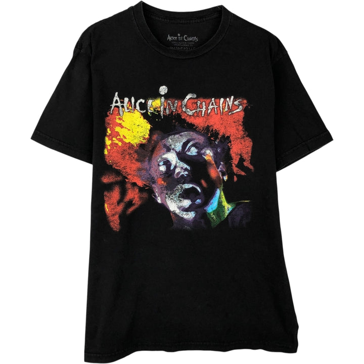 ALICE IN CHAINS band T-shirt, men's size L cotton black type Vintage Second Hand