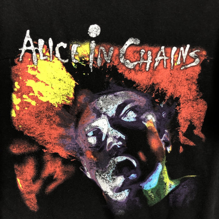 ALICE IN CHAINS band T-shirt, men's size L cotton black type Vintage Second Hand