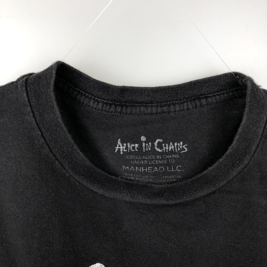 ALICE IN CHAINS band T-shirt, men's size L cotton black type Vintage Second Hand