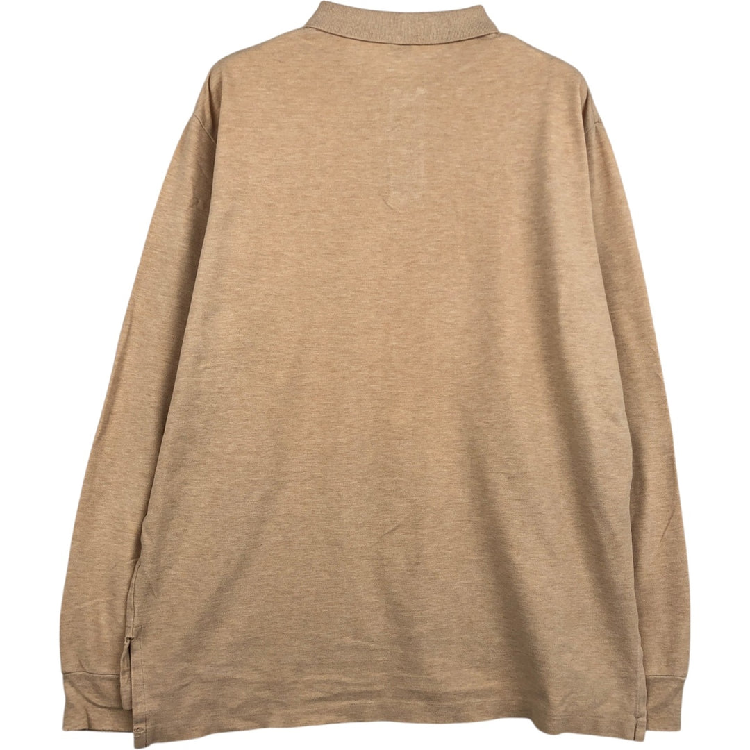 Ralph Lauren POLO by Ralph Lauren long sleeve polo shirt, men's size L cotton Beige type Vintage Second Hand