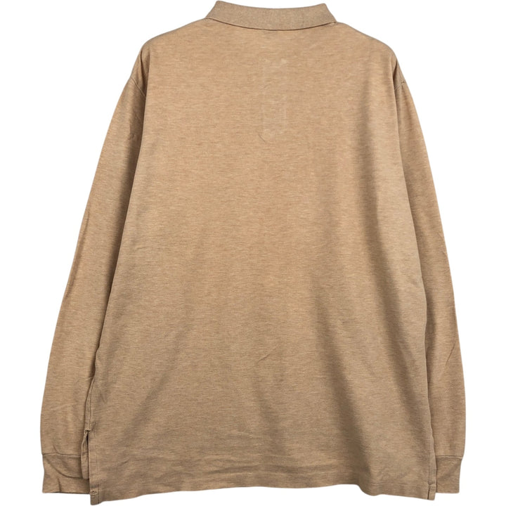 Ralph Lauren POLO by Ralph Lauren long sleeve polo shirt, men's size L cotton Beige type Vintage Second Hand