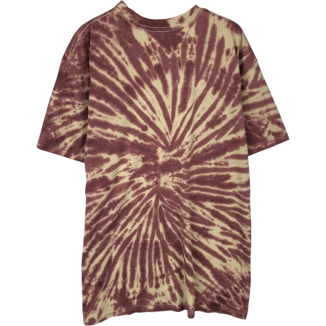 PINK FLOYD Tie-dye Pattern Band T-shirt (Men's size L equivalent) cotton Red type red-purple Vintage Second Hand
