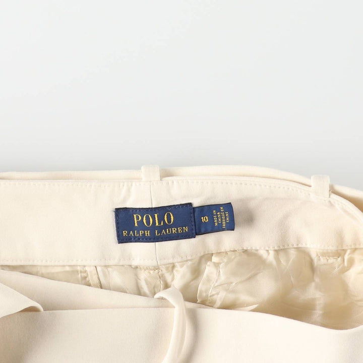 Ralph Lauren POLO RALPH LAUREN One-tuck Slacks Pants Women's XL (equivalent to W33) polyester ivory Vintage Second Hand