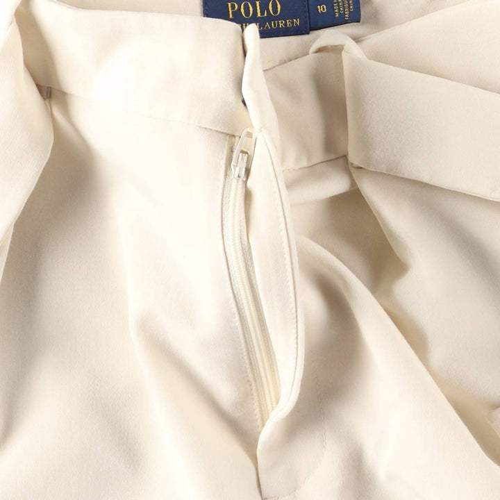 Ralph Lauren POLO RALPH LAUREN One-tuck Slacks Pants Women's XL (equivalent to W33) polyester ivory Vintage Second Hand