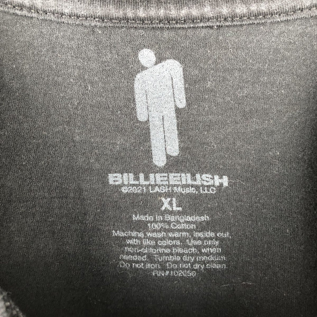 BILLIE EILISH Billie Eilish Band T-Shirt, Men's XL cotton black type Vintage Second Hand