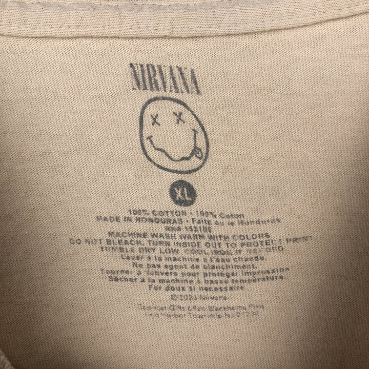 NIRVANA Nirvana Band T-shirt, Band T, Men's XL size cotton Beige type Vintage Second Hand