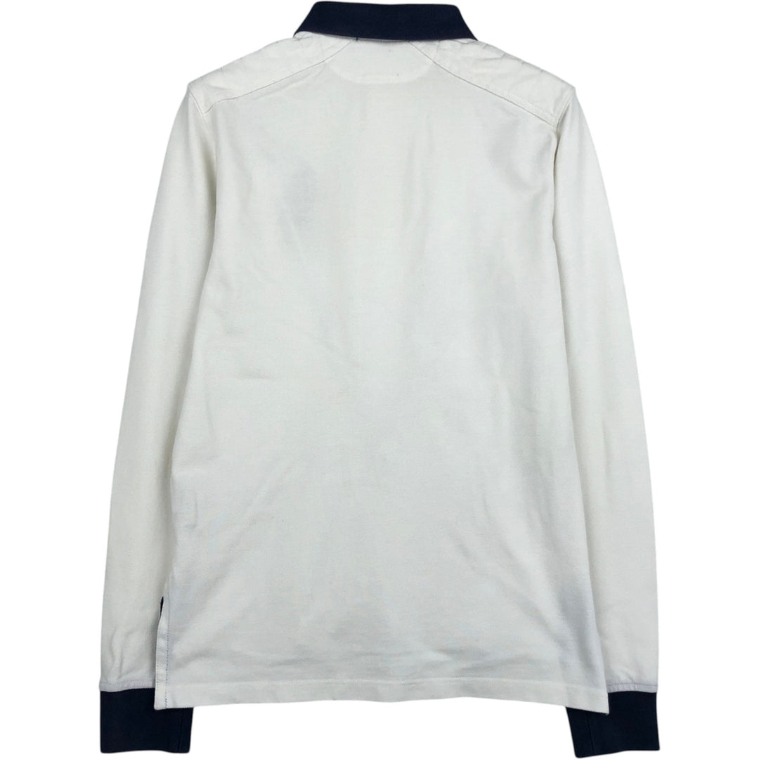 Ralph Lauren POLO by Ralph Lauren CUSTOM FIT Big Pony Long-Sleeve Rugby Shirt, Men's Size S (approx.) cotton white type Vintage Second Hand