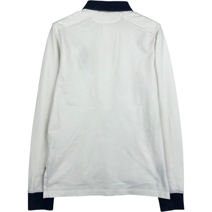 Ralph Lauren POLO by Ralph Lauren CUSTOM FIT Big Pony Long-Sleeve Rugby Shirt, Men's Size S (approx.) cotton white type Vintage Second Hand