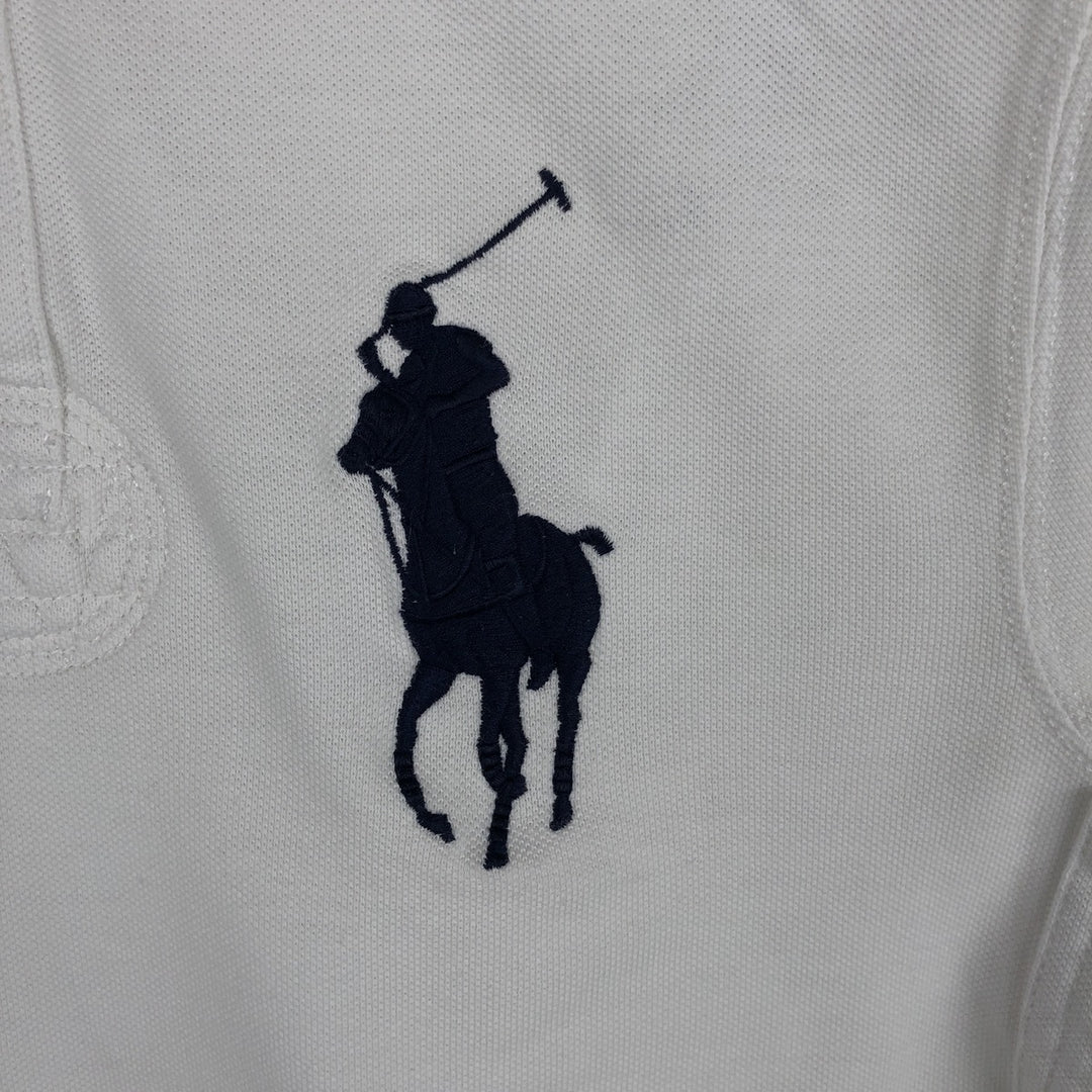 Ralph Lauren POLO by Ralph Lauren CUSTOM FIT Big Pony Long-Sleeve Rugby Shirt, Men's Size S (approx.) cotton white type Vintage Second Hand