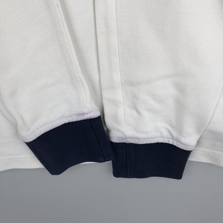 Ralph Lauren POLO by Ralph Lauren CUSTOM FIT Big Pony Long-Sleeve Rugby Shirt, Men's Size S (approx.) cotton white type Vintage Second Hand