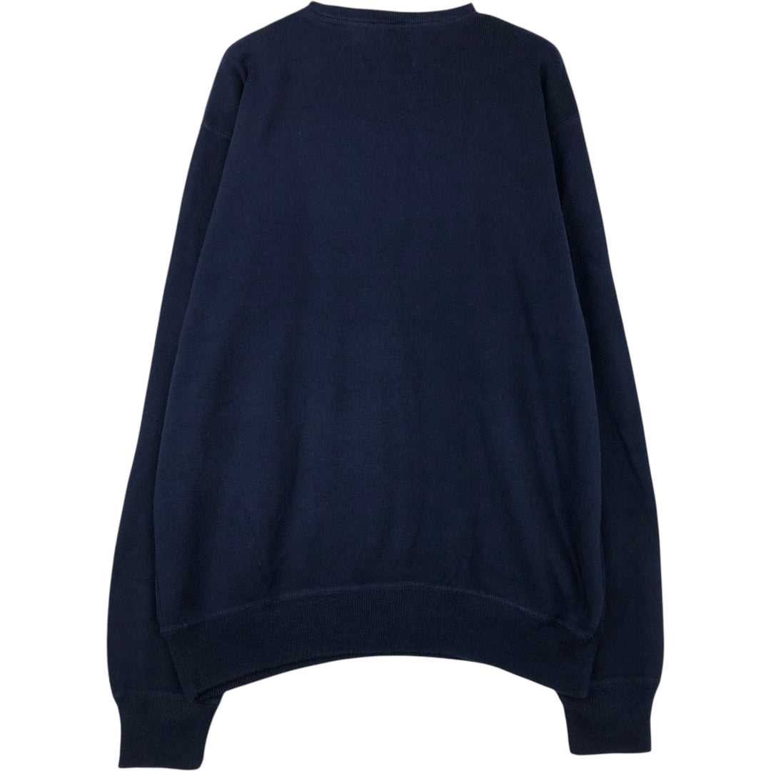 Ralph Lauren POLO by Ralph Lauren Cotton Knit Sweater Men's L size cotton navy blue type Vintage Second Hand